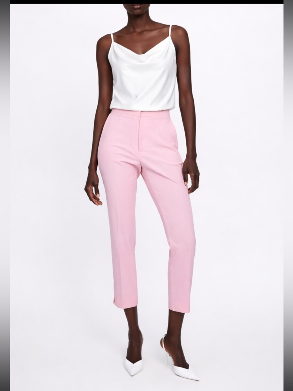 Zara brand new skinny trouser with vents on the hems Women's Pink Suit trouser